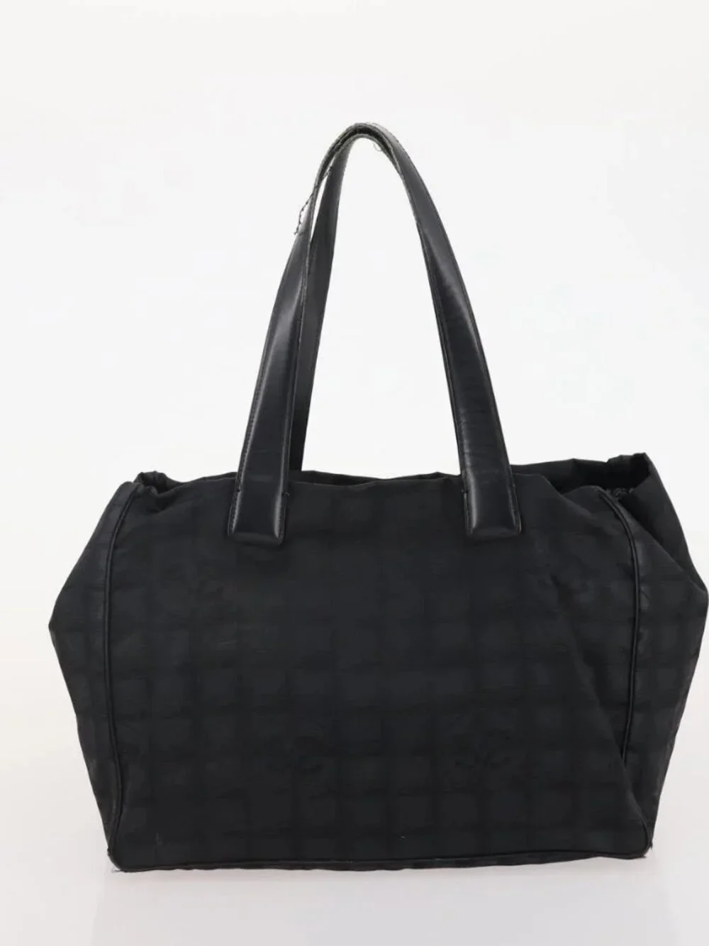 CHANEL New Travel Line Tote Bag Nylon 3 Set Black CC Auth 176442